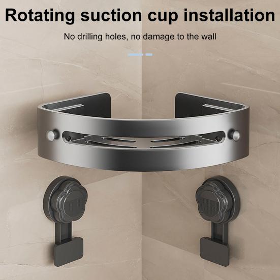 1/3Pcs Bathroom Corner Storage Rack Shampoo Holder Strong Load-bearing Large Capacity Lotion Storage Holder with Suction Cup