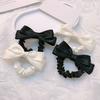 Hair Tie High Elastic Smooth Satin Hair Rope with Hand-Sewn Bow Decor French Retro Style Ponytail Holder Hair Accessories