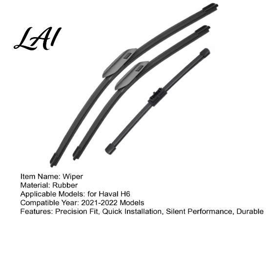 Front And Rear Wipers 10/19/24 Inch Wiper Blades Set for Haval H6 2021-2022 2Pcs Auto Parts Car & 1Pc Wiper Beamless Quiet Direct Fit Full
