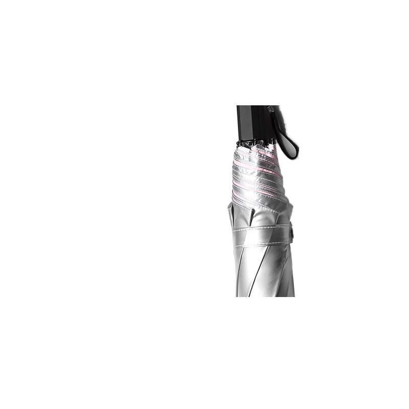 Titanium silver glue three-fold hand open umbrella sunscreen parasol small fresh pocket weather and rain vinyl folding umbrella