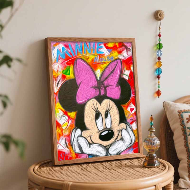 Disney Minnie Mouse Graffiti Digital Oil Painting Diy Coloring Handpainted Filling Home Decoration Wall Art Gift for Adults 130