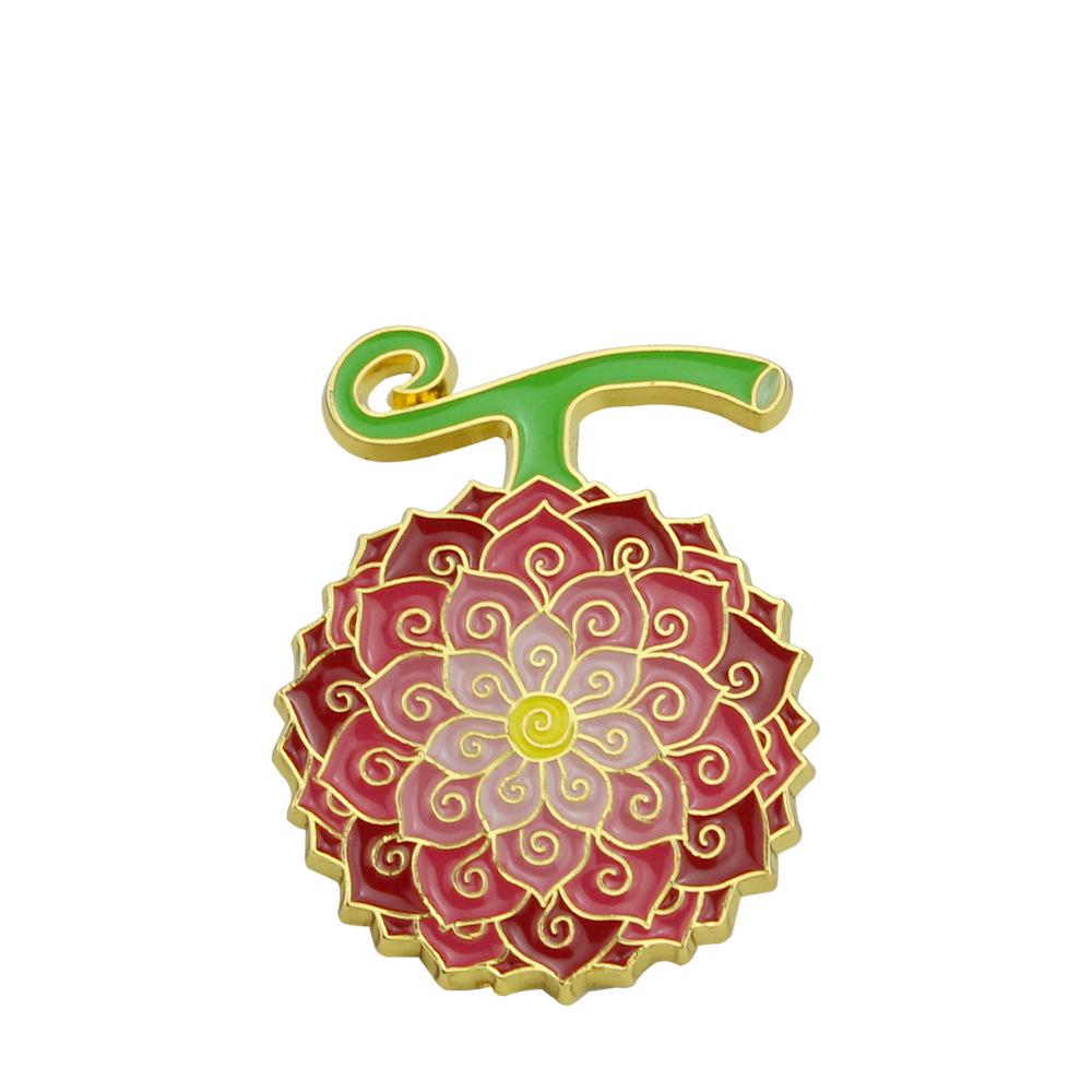 One Piece Devil Fruit Brooch - Ace Flame & Rubber Fruit Badge Jewelry