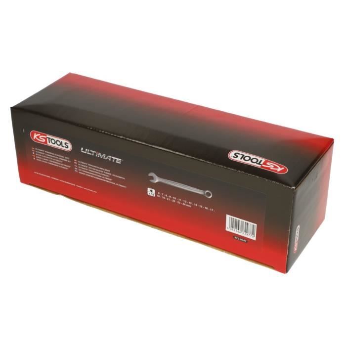 Jeu De 18 Clés Mixtes Métriques - KS TOOLS - 922.0047 - En Trousse - 6 À 24 Mm - Angle De Fourche Œil Incliné À 15°