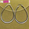 925 Sterling Silver Smooth Big Circle Hoop Earring Jewelry