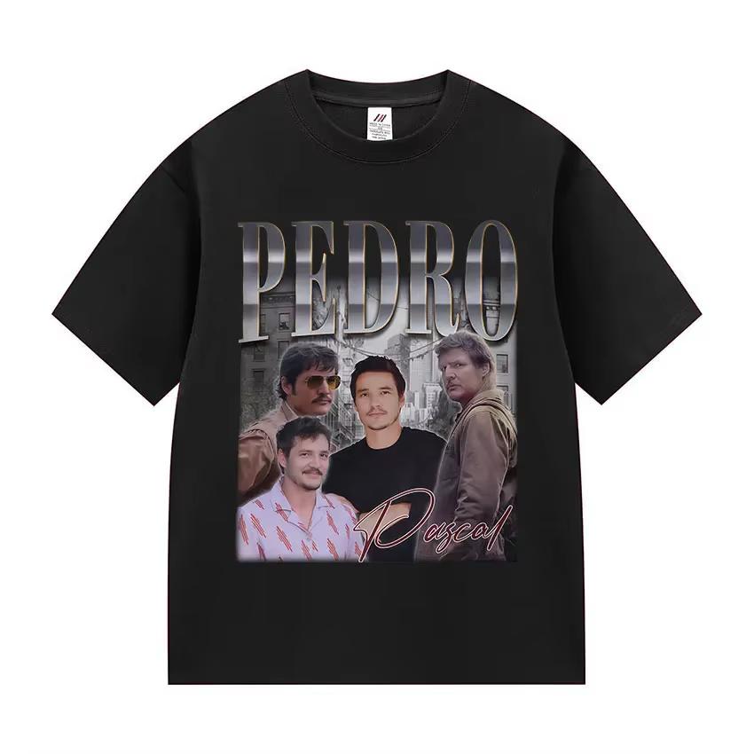 Camiseta Feminina Estampa de Filme Pedro Pascal Retro Alta Qualidade Roupa da Moda Adequada para Homens e Mulheres Roupas Vintage
