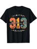 Retro Vintage Detroit Skyline 313 Area Code T-Shirt - for Men and Women