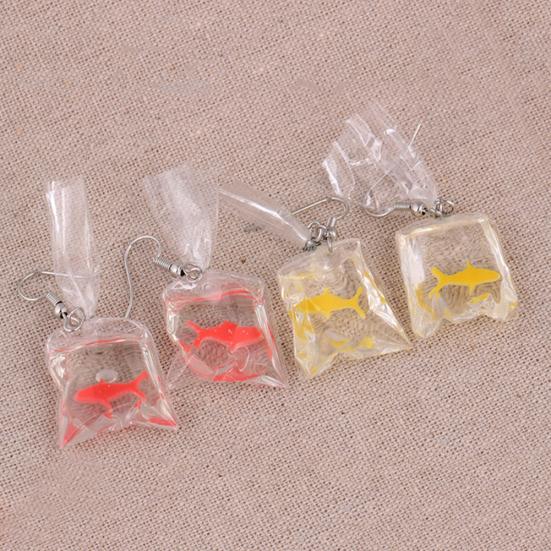 Funny Goldfish Water Bag Shape Dangle Hook Earrings Charm Women Jewelry Gift