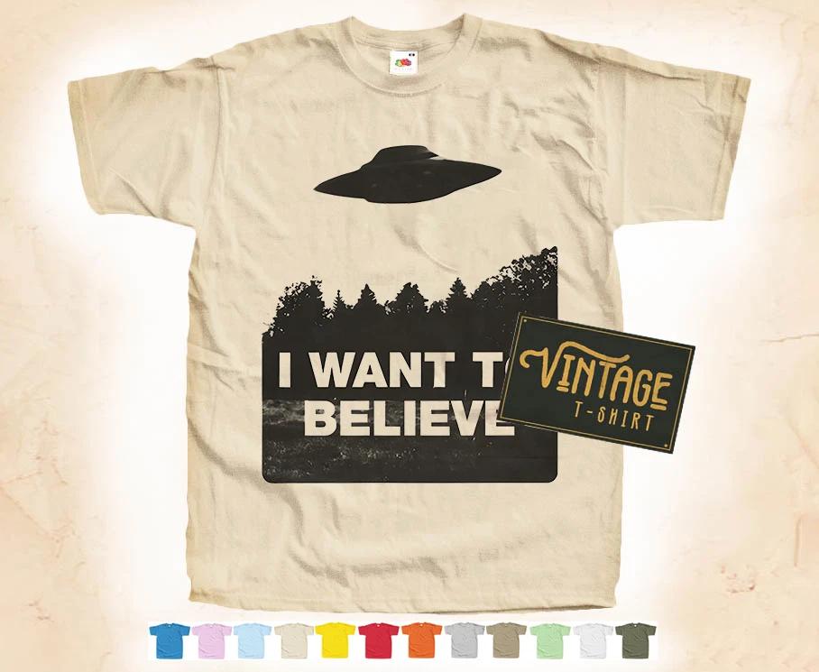 

Black Print I WANT TO BELIEVE ver.1 T-SHIRT Tee Vintage Poster 12 Colors S-5XL S