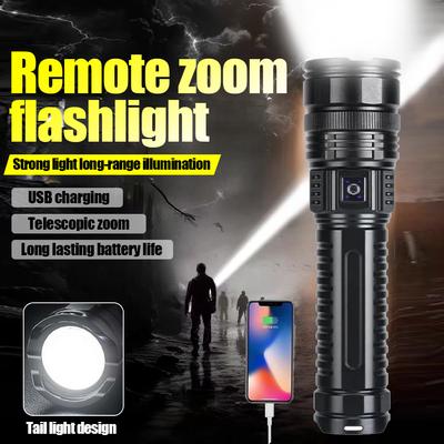 Lanterna Laser Albă Fitile Luminoase Puternice Ultra Luminoasă Zoom Rază Lungă LED Reîncărcabilă Lumină Coadă COB Baterie Externă de Exterior