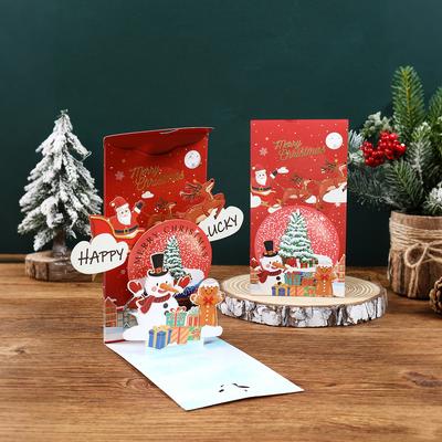 Cartão de Natal 3D Pop Up Conjunto de Envelope para Dinheiro Decoração Feliz Natal para Casa 2025 Navidad Natal Presentes de Natal Ano Novo 2026
