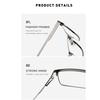 Business Square Metal Large Frame Reading Glasses for Men Elderly Presbyopia Eyeglasses Anti Blue Light Eye Protection Eyewear