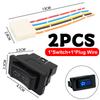 Auto Power Window Control Switch 12V 20A 5 Pin Universal Car Glass Lifter Button Red/ Blue LED Light Interior Replacement Parts