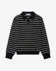 WORK ON BODY OFF Easyon Semi-Overfit Striped Collar Knit [Black]