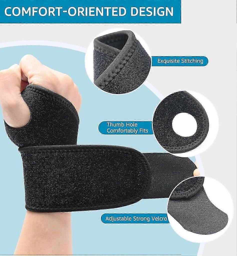 2 Pack Wrist Brace Wrist Wraps for Carpal Tunnel Arthritis Tendonitis Sprains