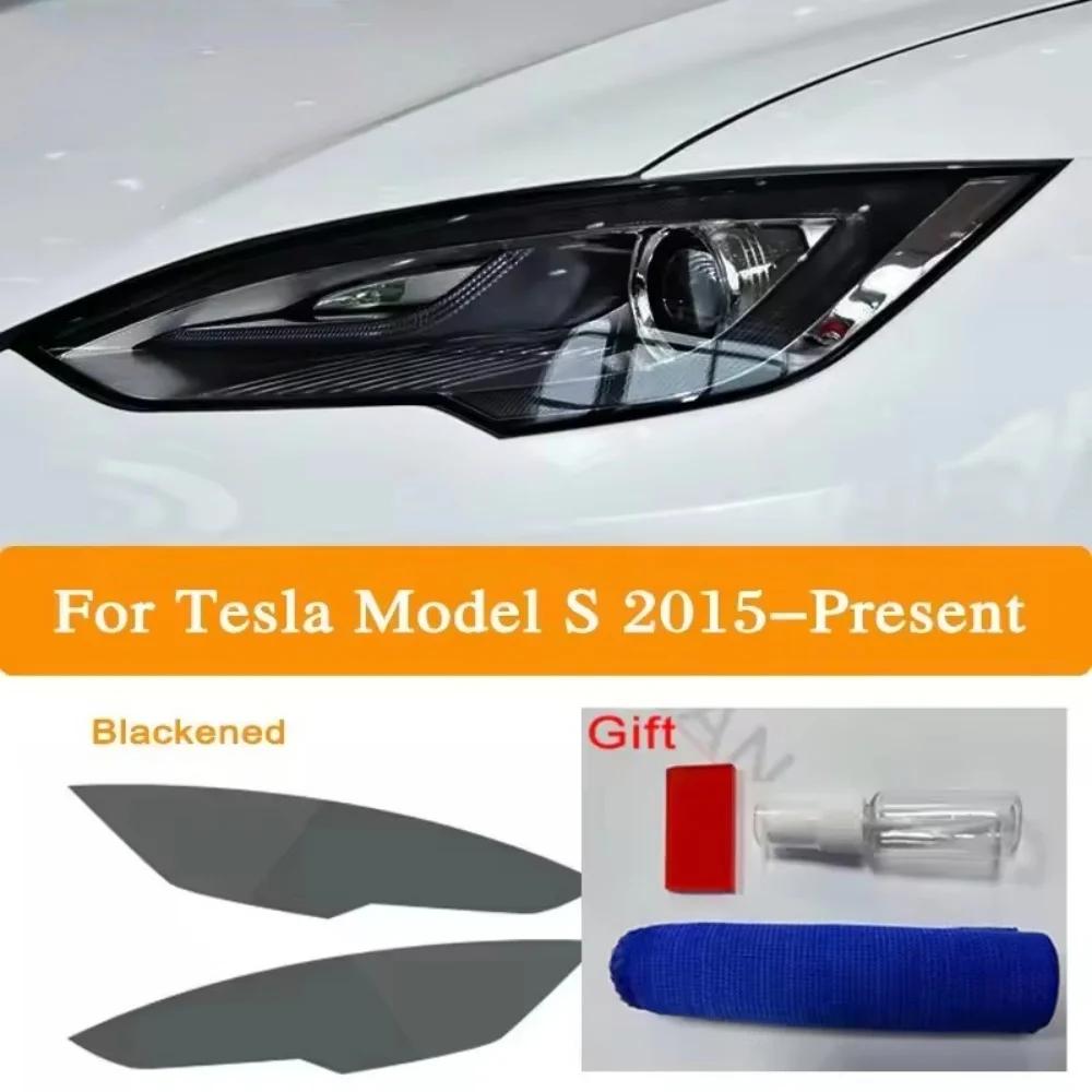 Car Headlight Tint Smoke Black Protective Film Protection Transparent TPU Sticker Accessories Styling For Tesla Model 3 X Y S