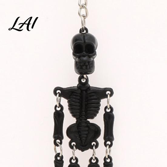 Gothic Skeleton Keychain Movable Joints Keychain Glow-in-the-Dark Keyring for Halloween Handbag Backpack Purse Charm Men Women Decorative