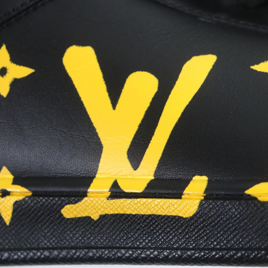 Excellent LOUIS VUITTON Low cut sneakers Luxembourg black leather 8.5 1A9JD4 Used