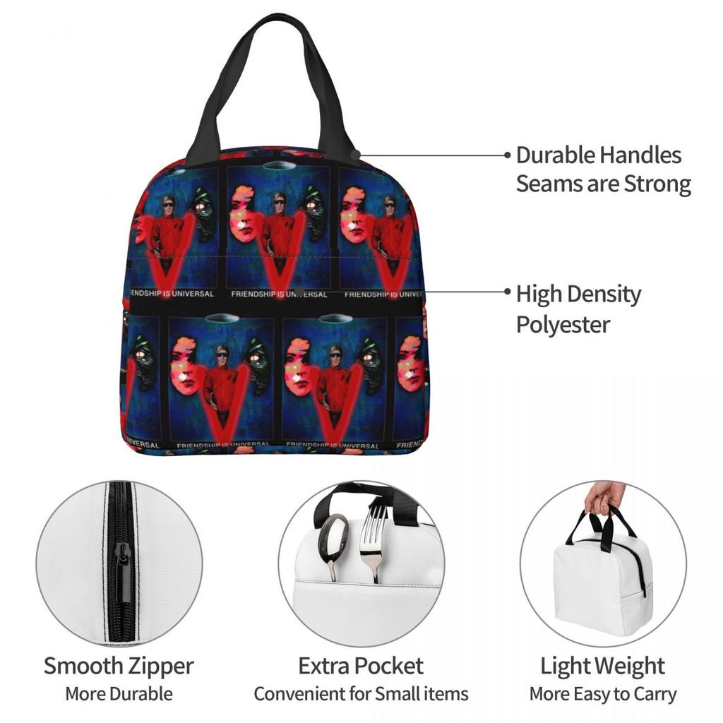 V La Bolsa de Almuerzo Aislada para Niños 'The Visitors' Refrigerador Escolar Termo para Comida Bolsa Tote Cajas de Almuerzo Portátiles Contenedor