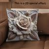 2D Vintage Rose Embossed Throw Pillow Covers Pattern Cushion Cover Suitable For Sofa Bedroom Car Pillow Cover
