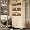 Folding Multi-layer Storage Cabinet for Clothes, Books, and Toys - No Installation Required