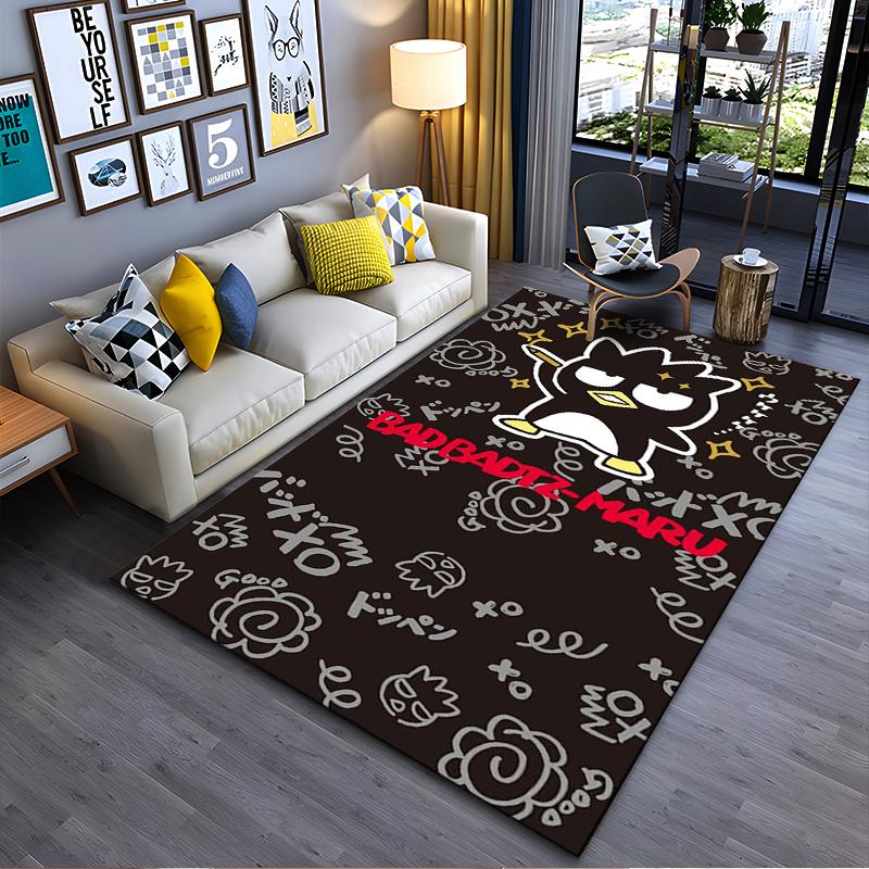 

Cartoon Bad Badtz-Maru Printed Carpet, Black and White Design Style Suitable for use as an anti-slip for living room bedroom sofas 40x60cm( 15x23in )