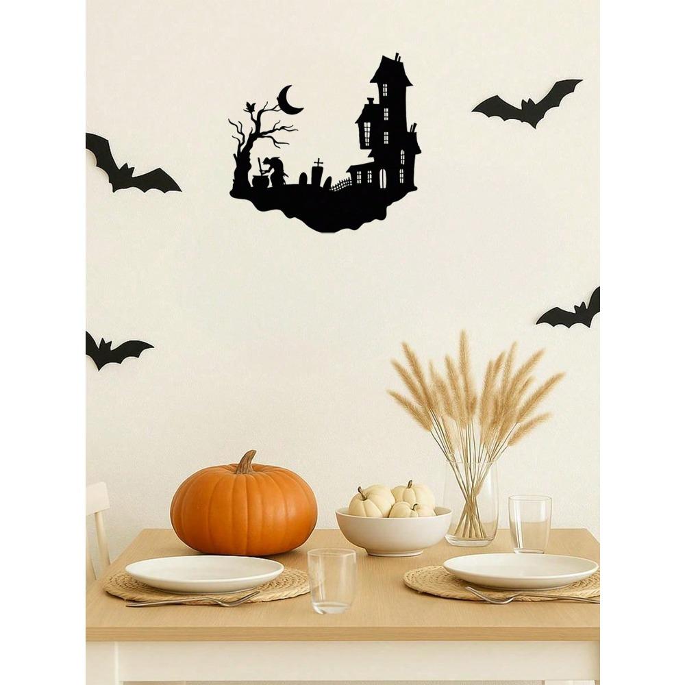 Modern Metal Wall Art Decor - Eerie Halloween Silhouette for Indoor Outdoor Yard Sign, Room Decoration, Gift