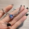 Elegent Shiny Crystal Heart Pendant Necklace for Women Girls Y2K Irregular Silver Color Chain Necklace Fashion Jewelry Gifts
