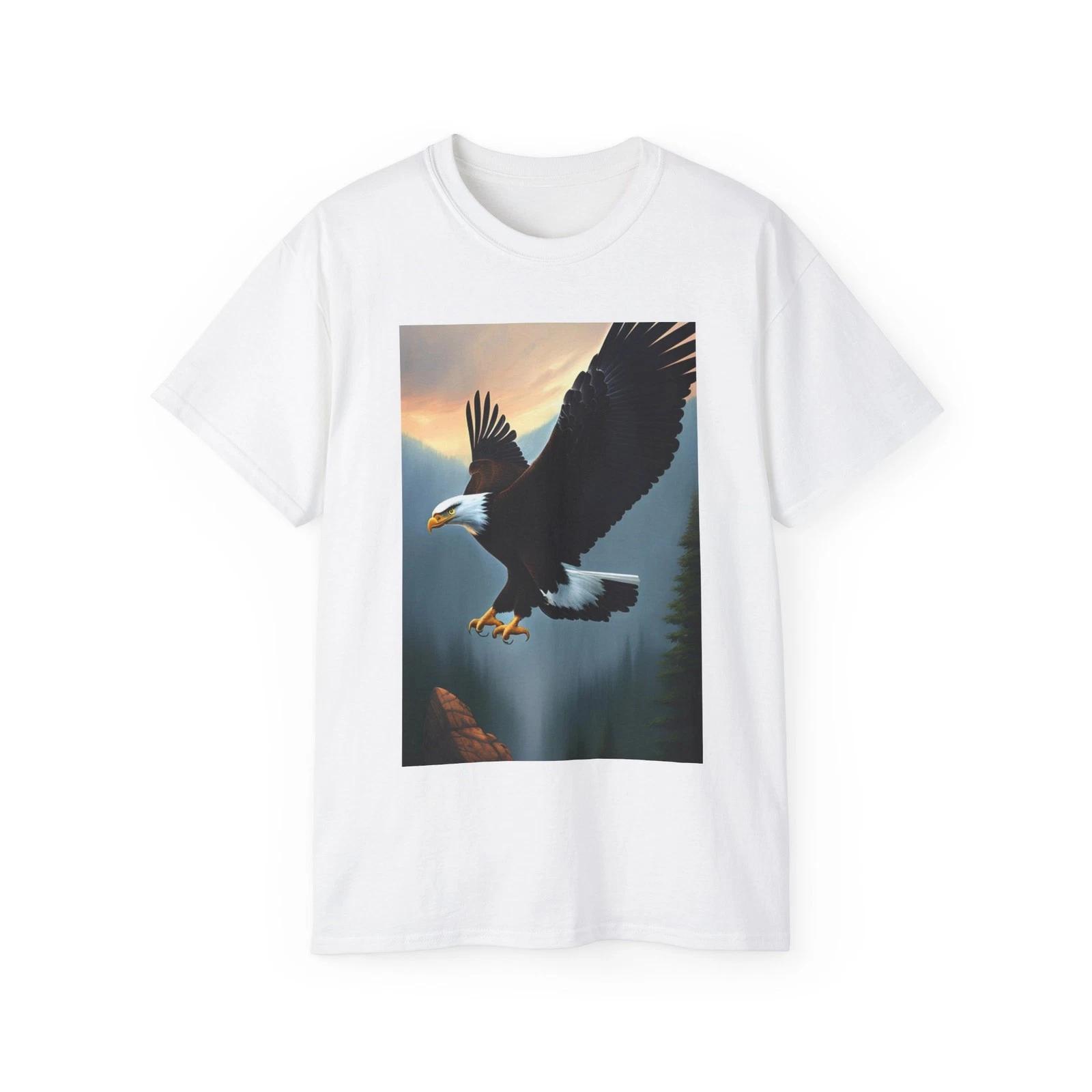 Eagle Bird Fly Digital Art Nature Animal | Custom Graphic T-Shirt XL