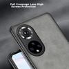 Honor 50 Phone Case, Honor 50 Full Lens Protection, Silicone Soft Edge, Shockproof, Ultra-Thin, Simple And Leather Texture Case, Quiet Black