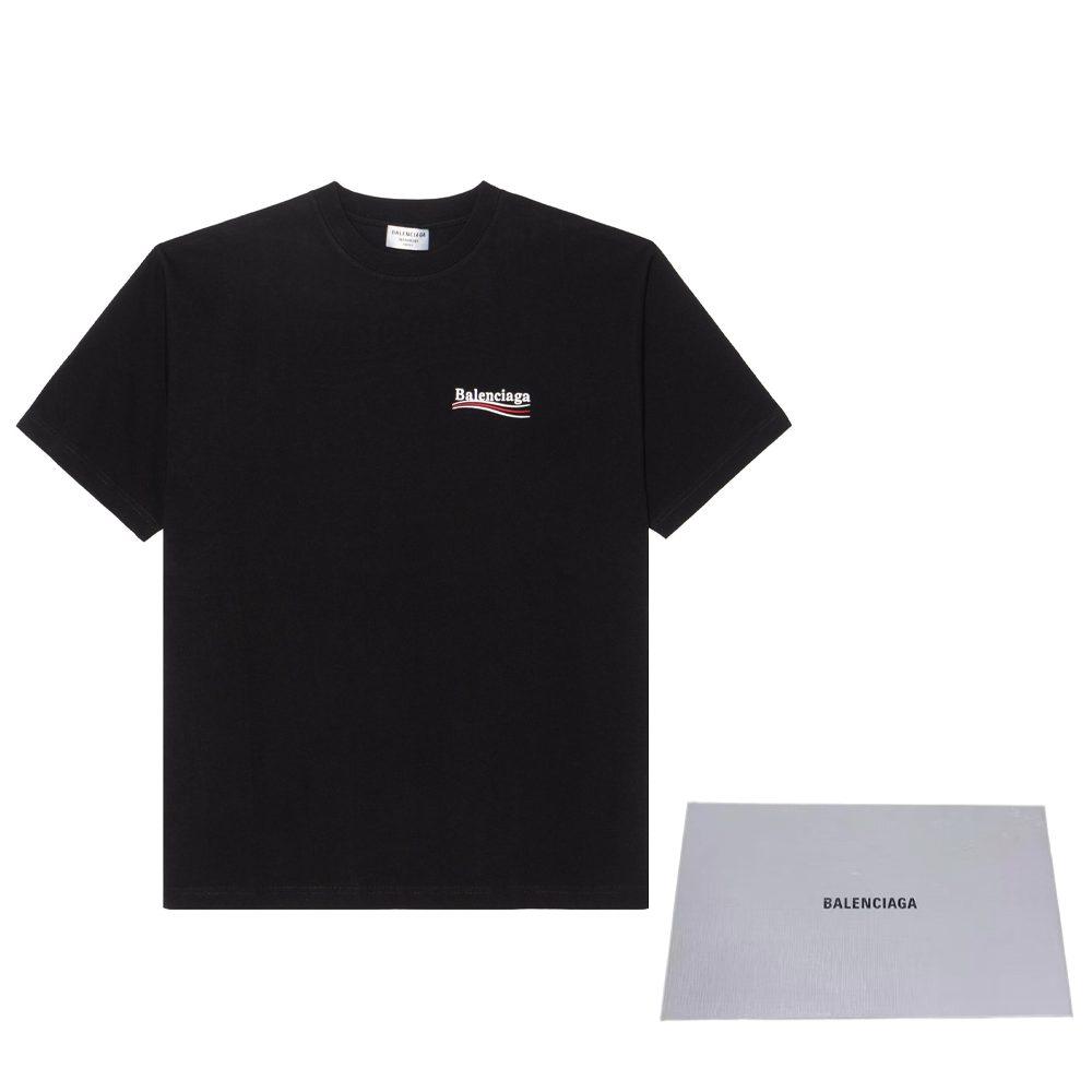 Balenciaga Czarny Polityczny Kampanijny Oversize T-shirt 'Czarny/Biały' 641655TKVJ11070