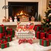Desktop Countdown Ornament Wooden Christmas Calendar for Desk Rustic Holiday Decoration with Natural Wood Craft Sliding Date Marker Living