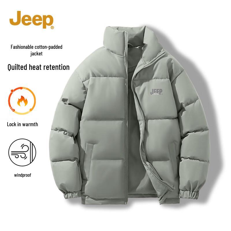 

JEEP Men s Thickened Stand-Collar Winter Puffer Jacket L