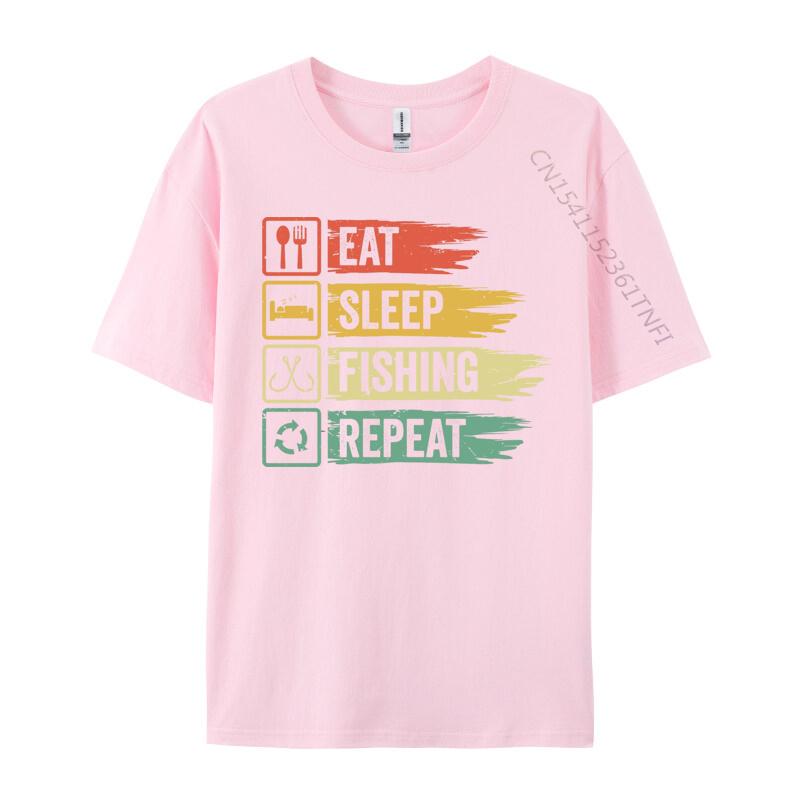 Rife Men T Shirt Eat Sleep Fish Repeat Tshirt Tops Shirt All Cotton Leisure T Shirt Street Wear T Shirt