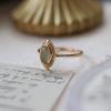 Geometric Design Chic Topaz And Peridot Floral Ring For Women Elegant Fashion Accessory