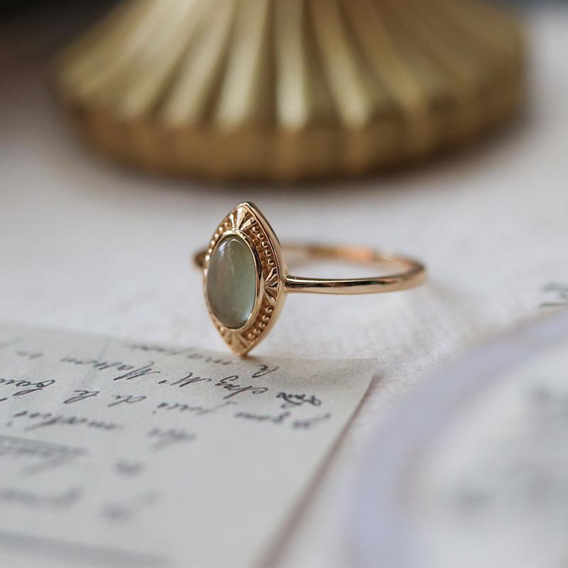 Geometric Design Chic Topaz And Peridot Floral Ring For Women Elegant Fashion Accessory