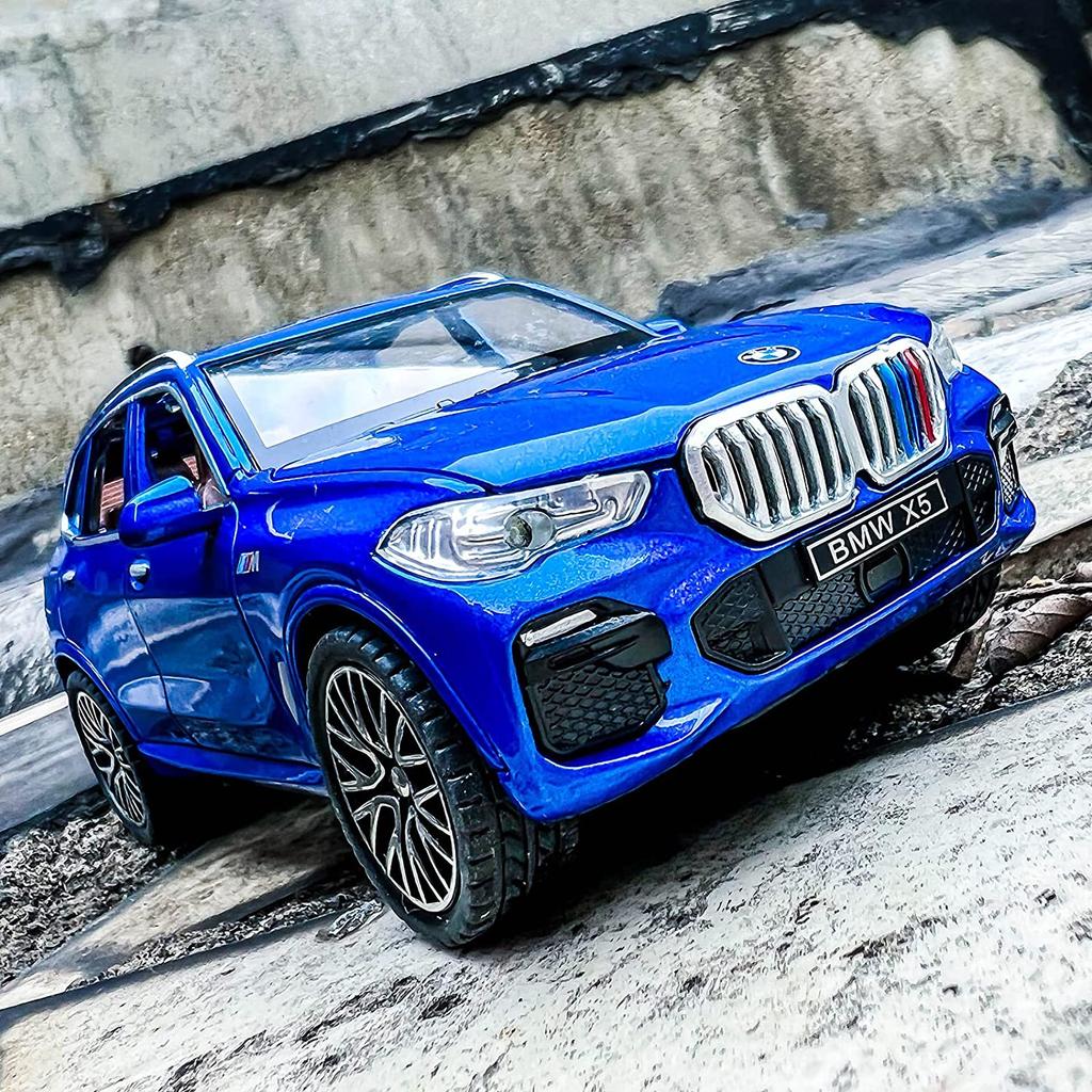 1:32 Compatible for BMW X5 SUV Model Car Toy, Zinc Alloy Pull Back Toy Car with Sound and Light for Kids Boy Girl Gift