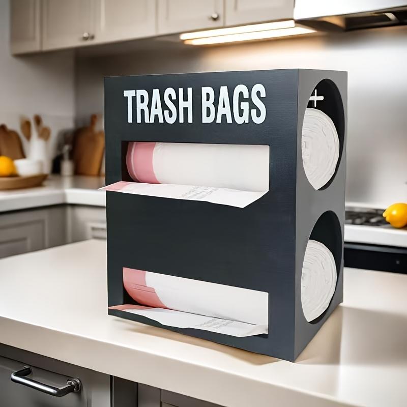 

2-in-1 Large Wooden Trash Organizer, Heavy-Duty Kitchen Storage Cabinet & Hanging Shelf, Space-Saving, White/Black. 1-tier чёрный