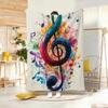 Painting Musical note oil art Throw Lightweight g Flannel Blanket Soft Skinfriendly for Summer Cooling