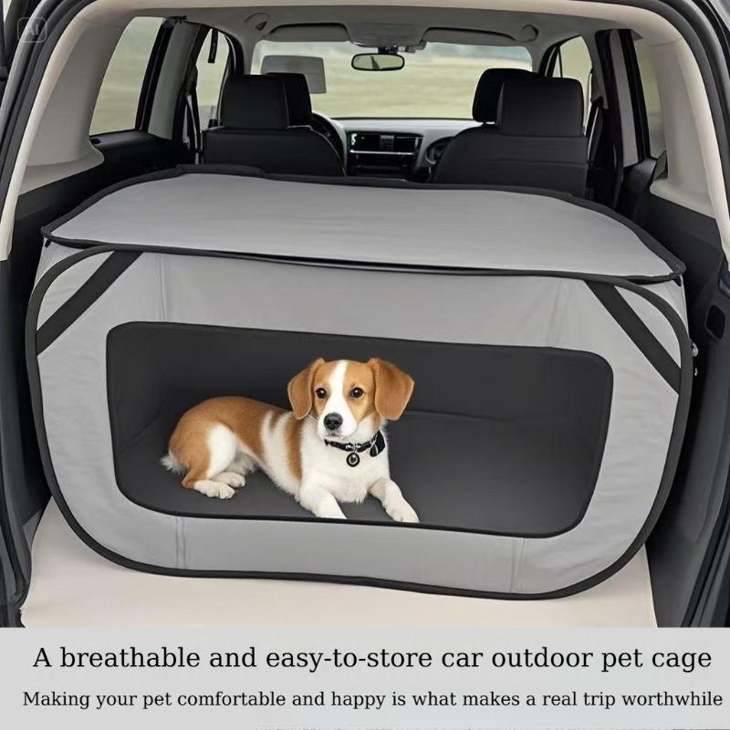 Foldable Dog Travel Crate Portable Car Cats Dogs Cage with Breathable Mesh Window Pop Up Pet Kennel for Outdoor Camping Car Trip