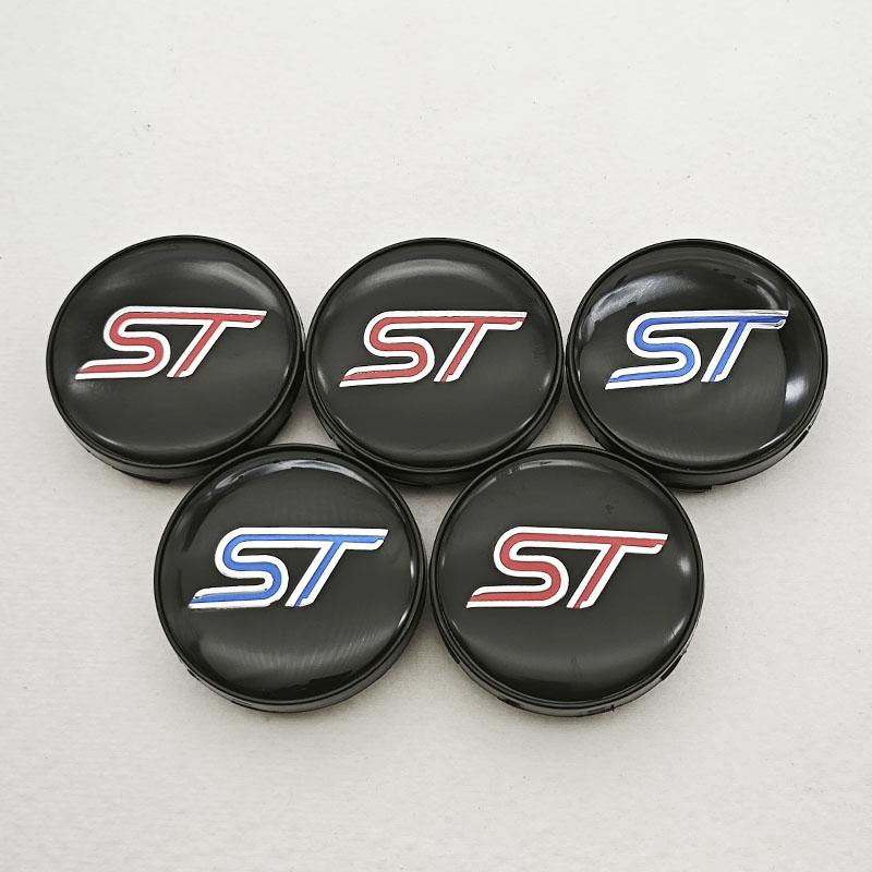 4PCS 60mm ST Line Logo ST Car Wheel Center Hub Caps Rim Cover For Ford Focus Mondeo Mustang Fiesta Kuga MK2 Hubcaps Accessories
