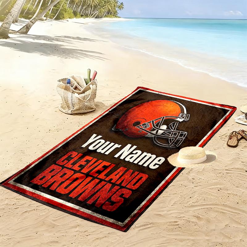 Custom NameFootball Helmet. Beach Towel Soft Microfiber Summer Towel Quick Dry Absorbent Towel for Beach Swimming Pool Travel