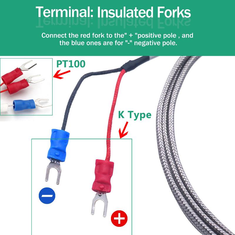 800°C Degree High Temperature Sensor Thread NPT 1/2 Stainless Steel Probe K Type PT100 Thermocouple Tube Temperature Controller