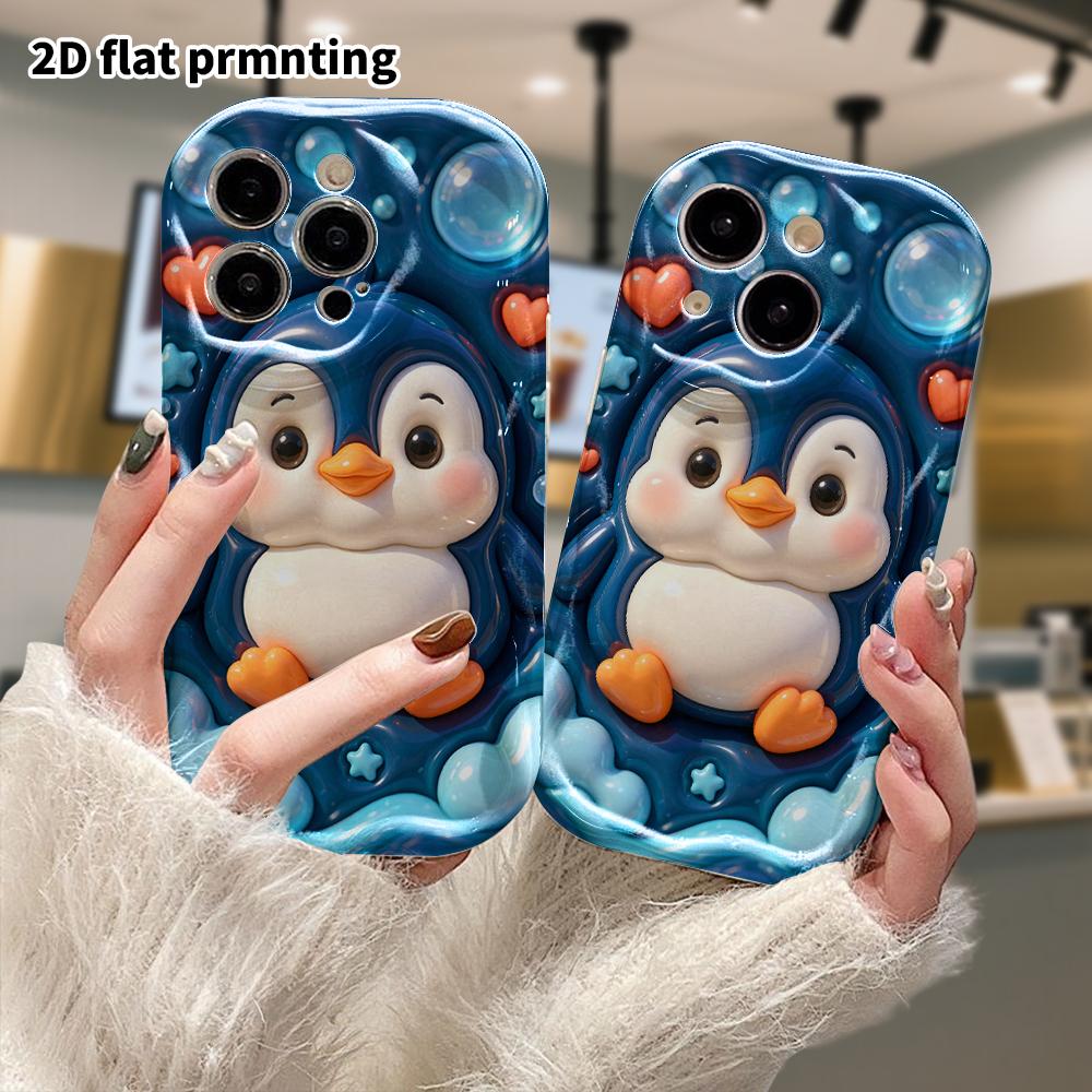 Phone Case: 2D Flat Design, Suitable for iPhone 18 17 16 15 14 13 Pro Protective Case, Little Penguin, Perfect Christmas and Halloween Holiday Gift