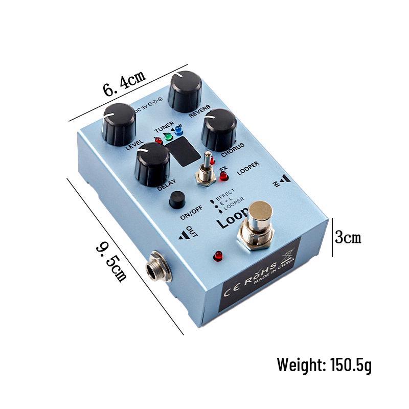 Compact Multi-Functional Electric Guitar Effects Pedal: Distortion, Reverb, Chorus, Delay, Amp Simulation