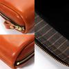 IJUN Vintage Clutch Bag for Women - Handmade Vegetable-Tanned Leather, Smartphone Compatible (Orange)