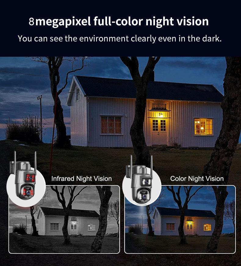 8MP 4G Ultra HD Dual Lens Solar Wireless Outdoor Security Camera