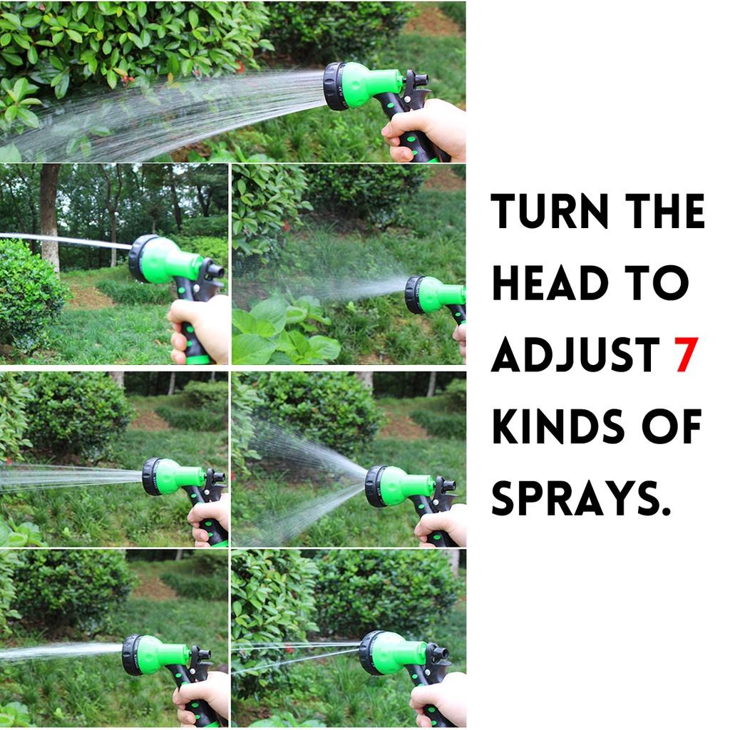 7.5M/15M/30M Garden Water Hose Retractable Coil Magic Flexible Car Cleaning Spring Pipe Plastic Hose Plant Watering With Spray Guns ABS+EVA