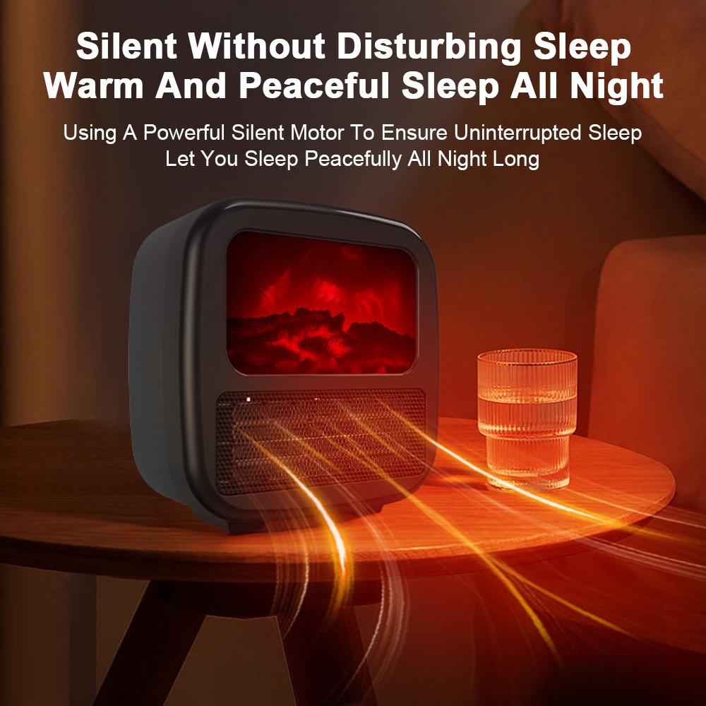 Electric Fireplace Heaters 1000W Portable Mini Heating Fans Warm Heater Desktop Flame Air Warmer Home Stove Heater for Winter