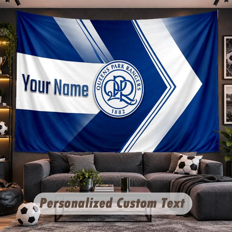 Wall Hanging Tapestry Custom NameQueens Park Rangers Pattern Personalized Printed Fabric Wall Decor