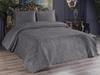 Velica Velvet Bedspread Set 3pcs, Coverlet 250x260, Pillowcase 50x70, Double Size, Queen, Anthracite